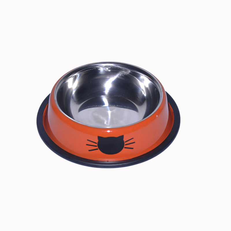 Voerbak voor katten, roestvrijstalen voerbakken voor huisdieren, kattenvoer, water, dikke kom, antislip, hondenvoer voor katten